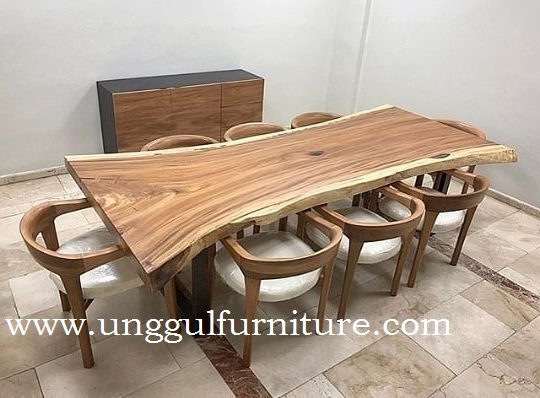 meja makan minimalis modern kayu utuh