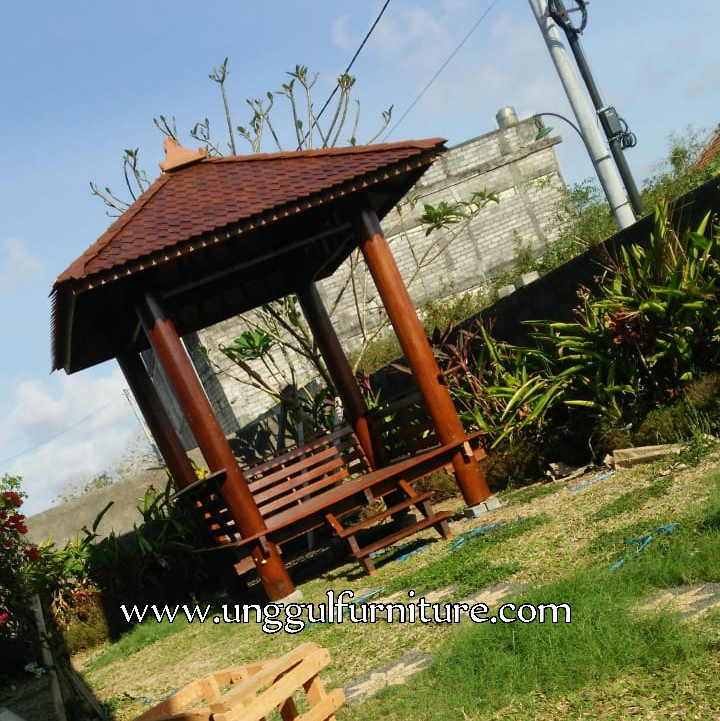 gazebo taman minimalis kayu kelapa